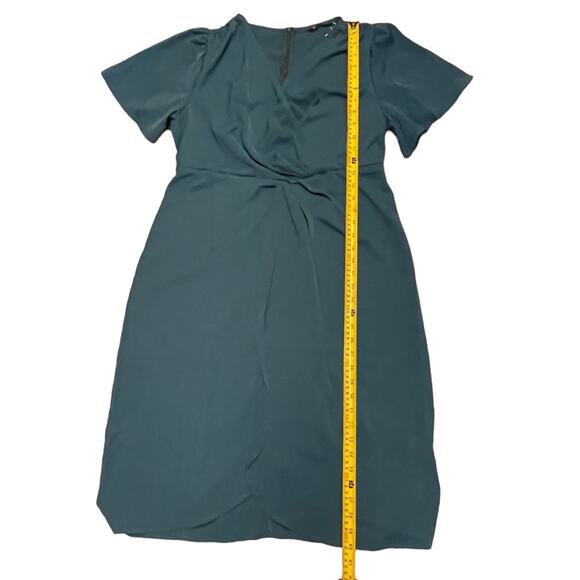 Bloomchic V Neck Faux Wrap Blue Dress Size 10 - Picture 5 of 5